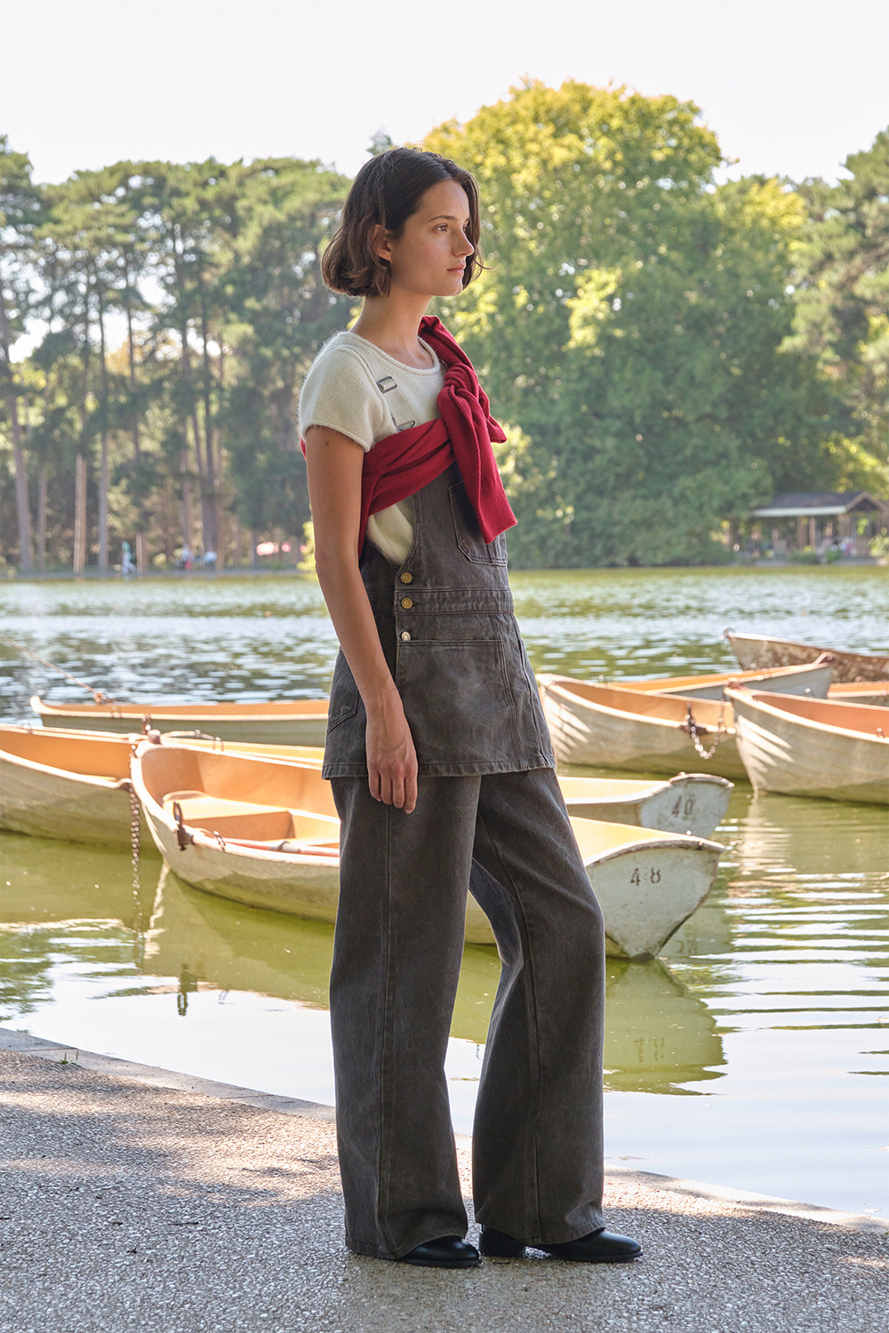 Vintage Combi Cotton Overall - Vintage Brown | ファッション通販