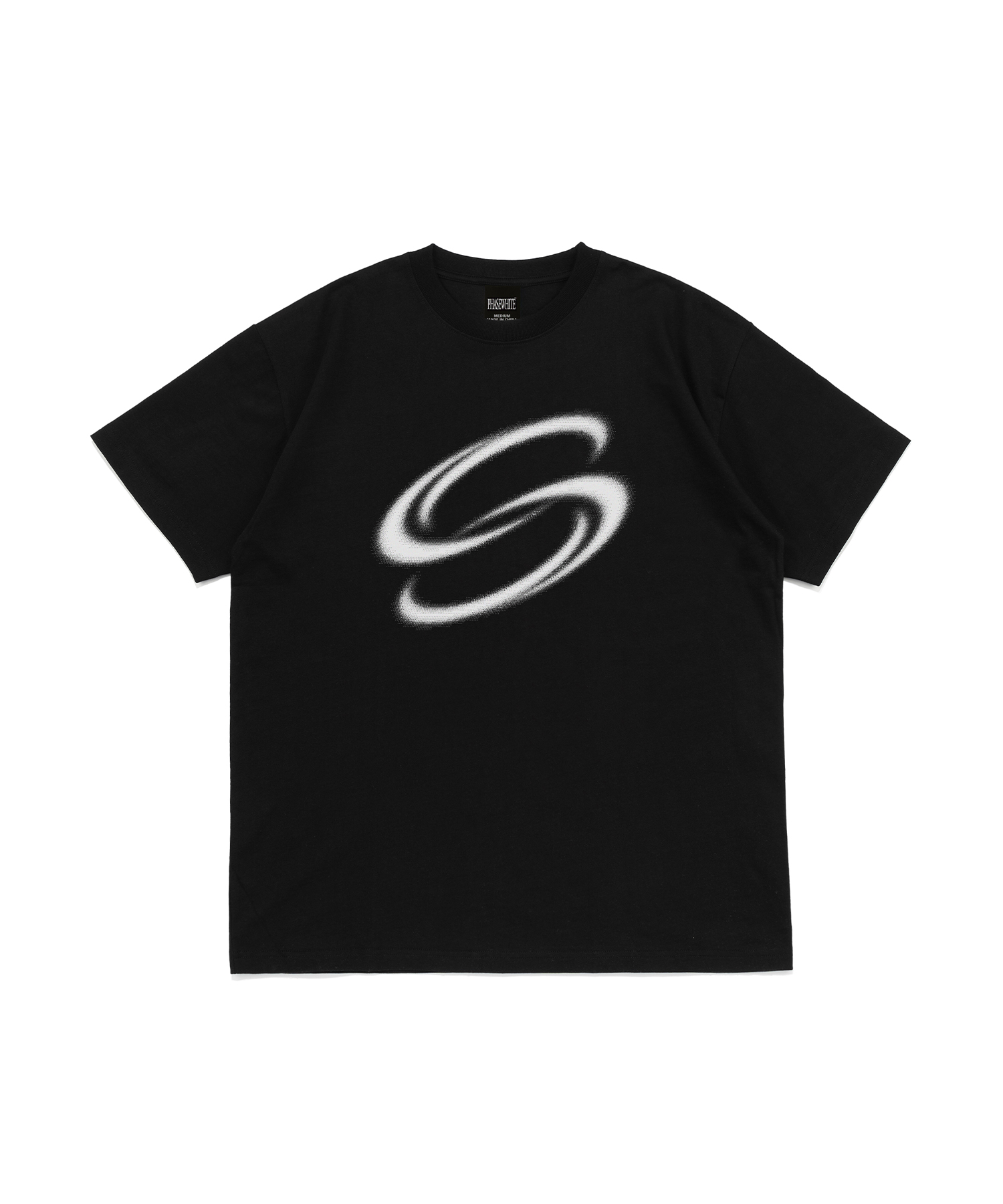 [PHASE_1] DOUBLE LOOP LOGO TEE_BLACK / 8802026-ST03