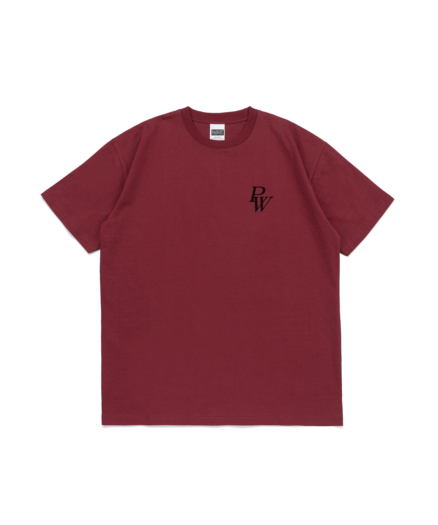 [PHASE_1] PW LOGO TEE_BURGUNDY / 8802026-ST09