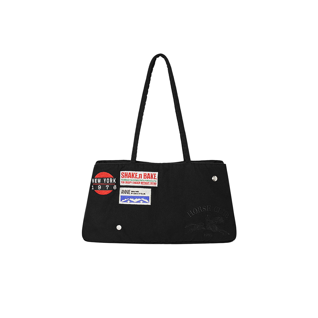 ショルダーバッグ・ポシェット Patch Shopper Bag UNISEX Black Patch Shopper Bag UNISEX Black | ファッション通販サイト NUGU