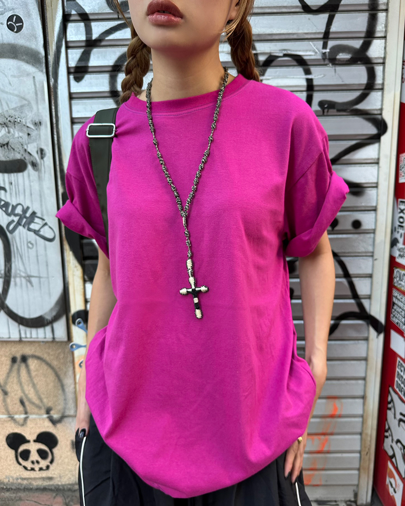 （ユニセックス）シンプルコットンハーフスリーブTシャツ