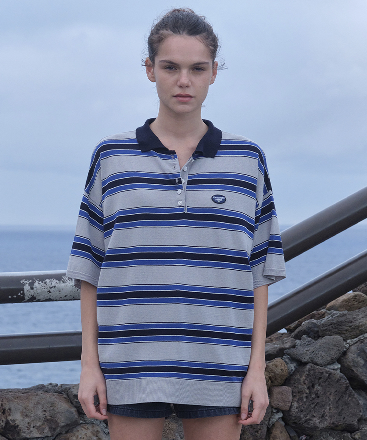 Pepe Wappen Stripe Knit - Grey