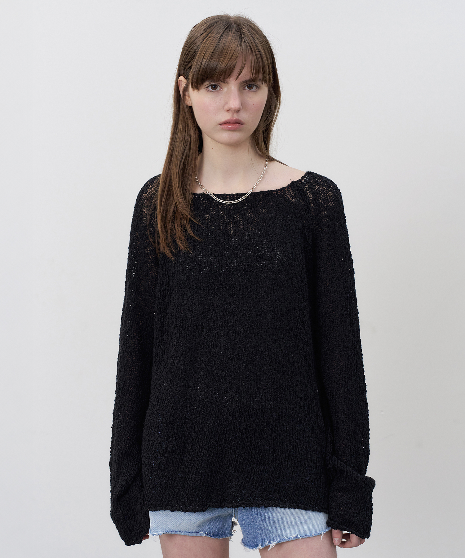 Plain Long Sleeve Knit - Black