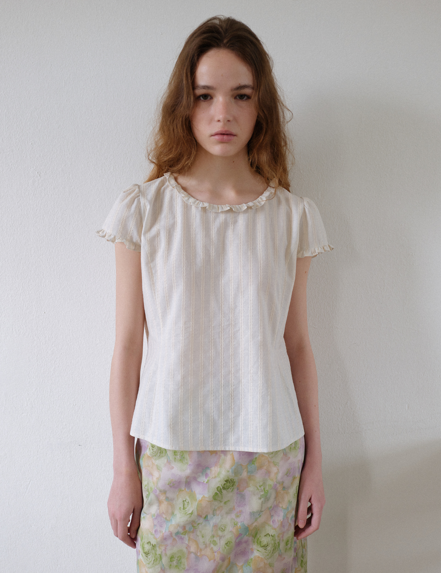 Poe Frill Blouse (Light Blue)