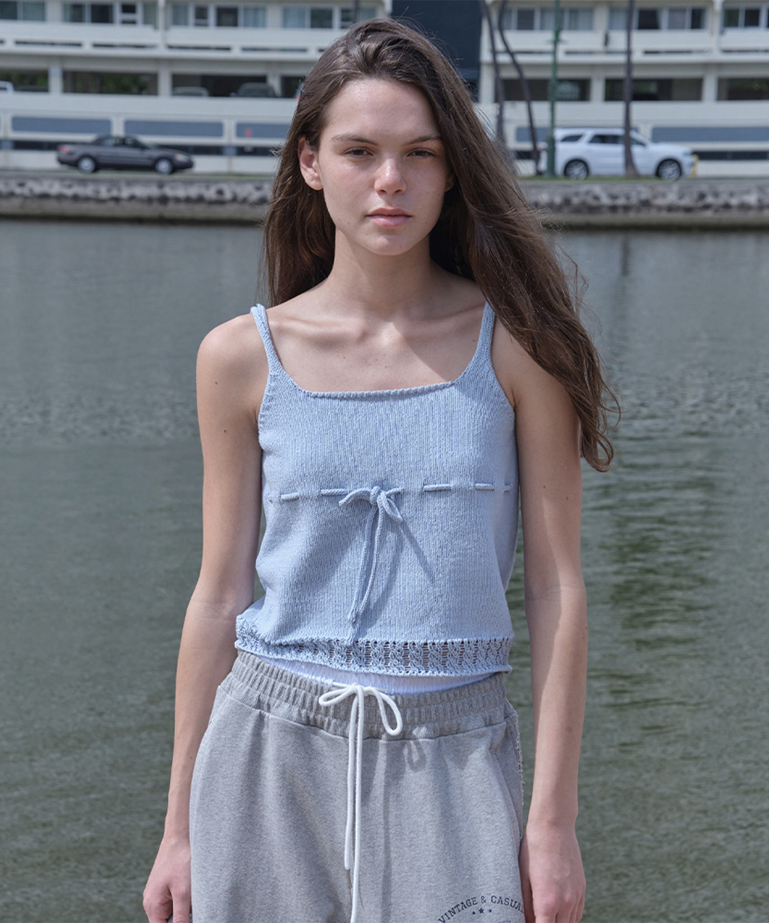 Poin Sleeveless Knit - Light Blue