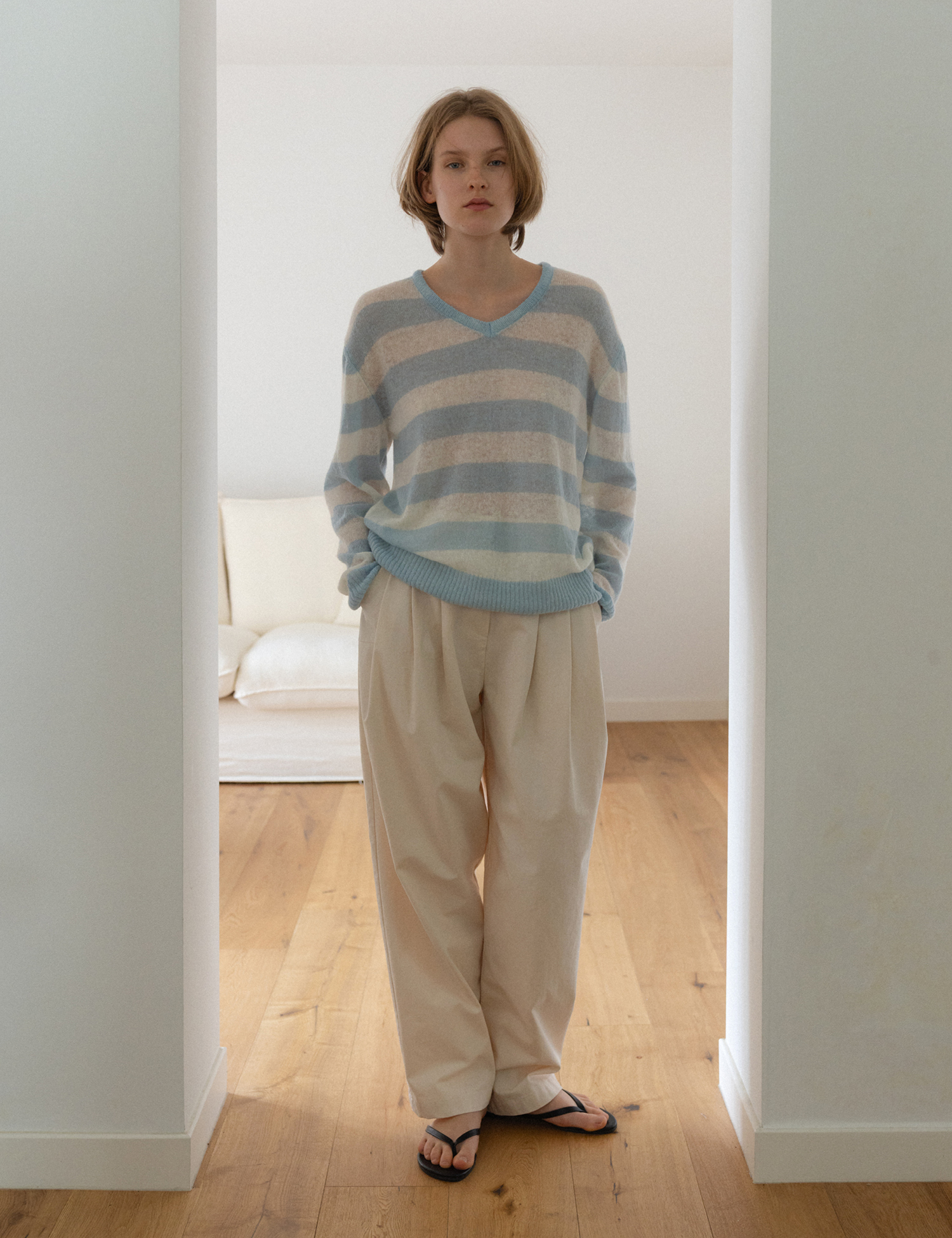 Pony Stripe Knit (Light Blue)