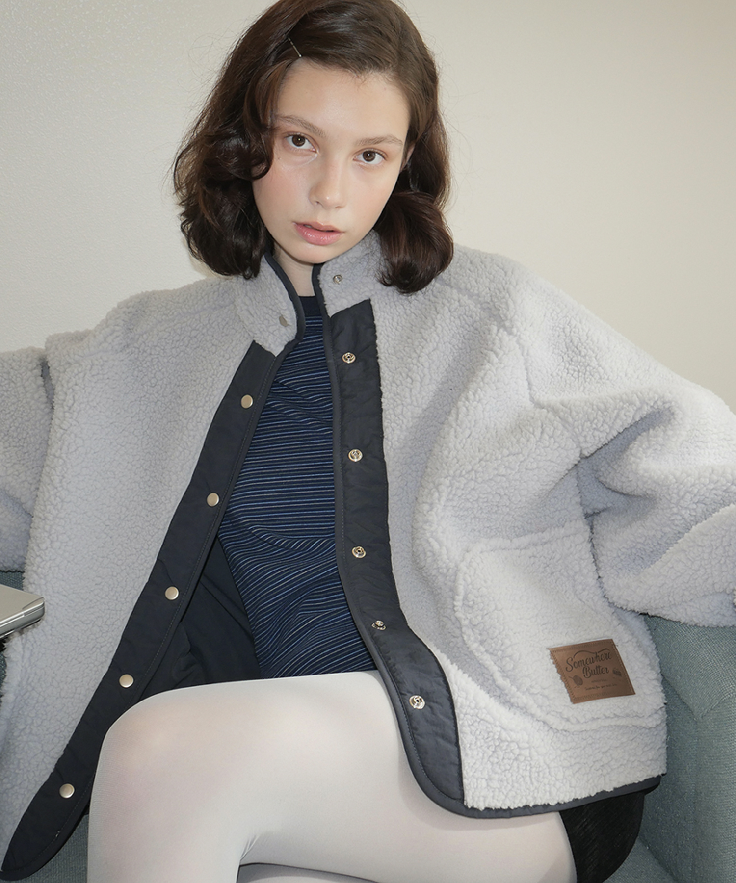 Poppy Fleece Jumper - Ash Blue