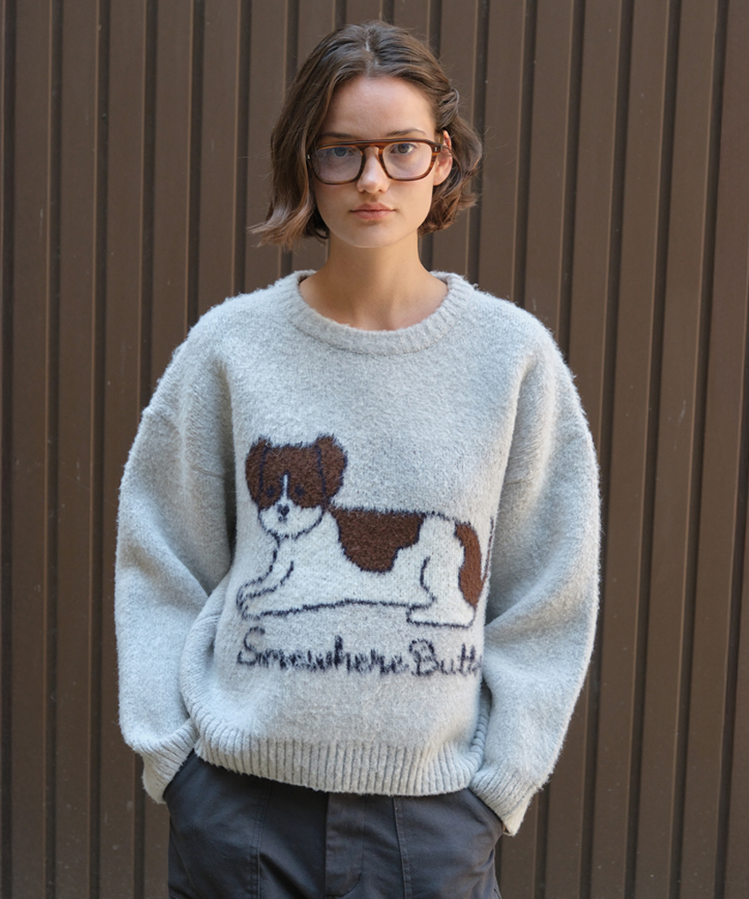 Puppy Wool Knit - Light Grey