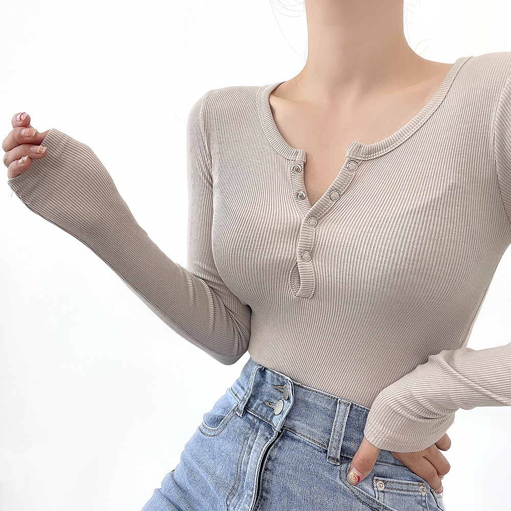 シンプルリブボタンクロップドTシャツ | ファッション通販