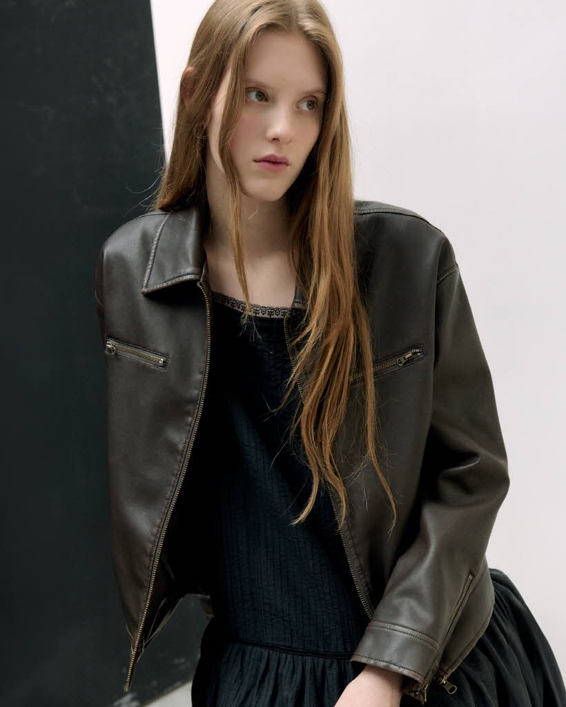 RIDER LEATHER JACKET BROWN