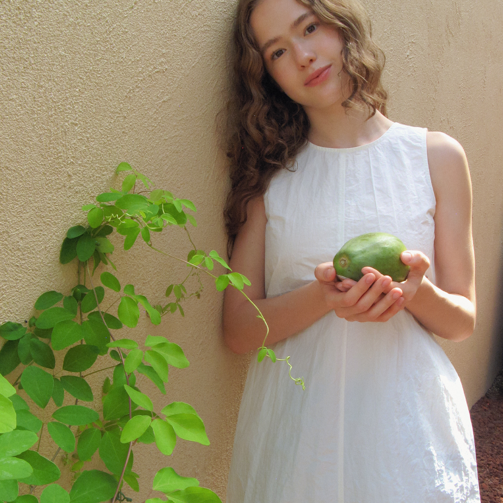 BACK STRING POINT LAYERD MINI DRESS IVORY