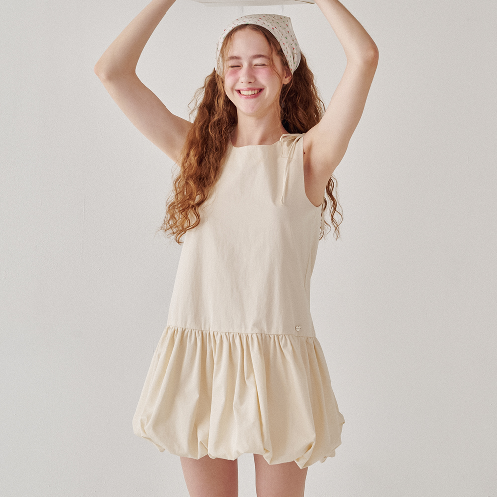 SHOULDER STRING PUMPKIN MINI DRESS CREAM | ファッション通販