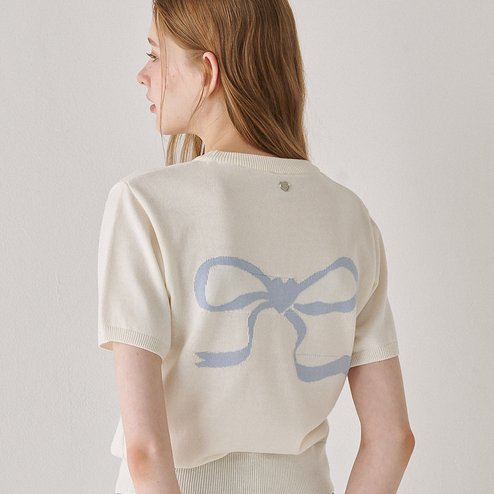 RONRON Tシャツ EMBO HEART RIBBON BASIC FIT チャコールピンク EMBO HEART RIBBON BASIC FIT T SHIRT CHARCOAL PINK