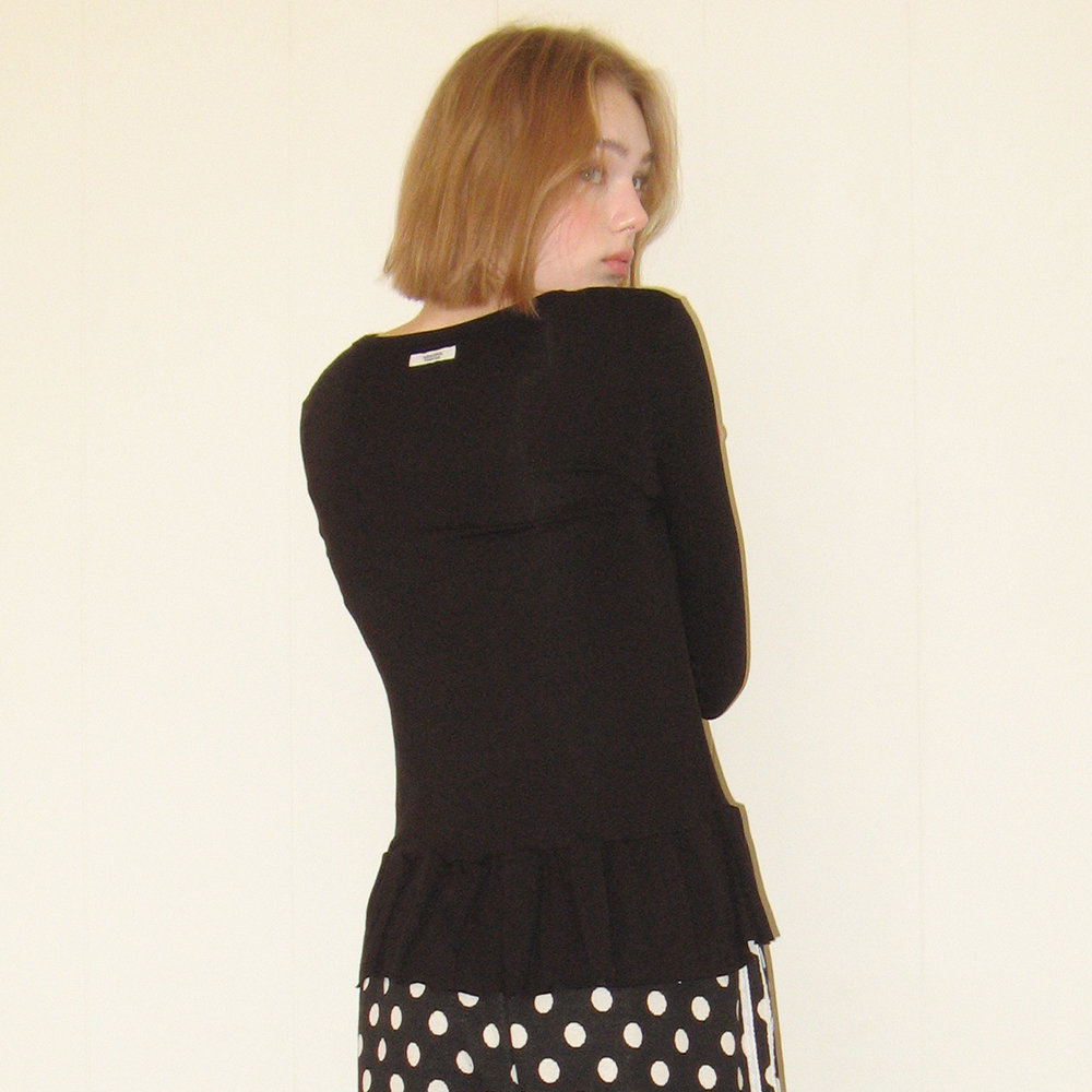 Tシャツ・カットソー PENDANT RUFFLE LAYERED SLIM LONG SLEEVE PENDANT RUFFLE LAYERED SLIM LONG SLEEVE SKY BLUE