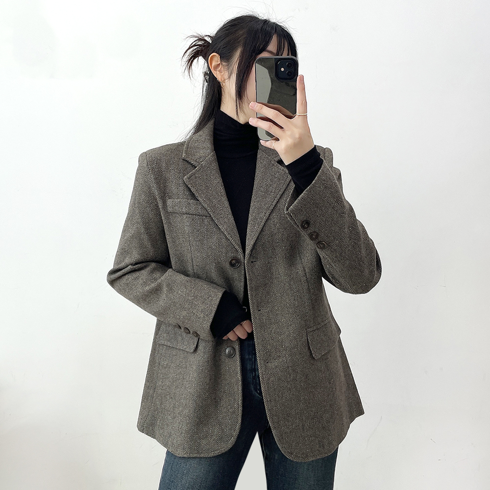 ハンドメイドヘリンボーンジャケットアウター lawgy - 【新品】lawgy ハンドメイド ヘリンボーンジャケット