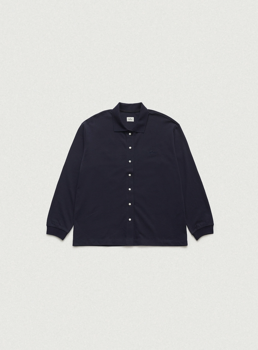 Renor Pique Shirt Cardigan_Navy_00.jpg