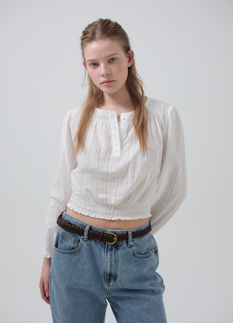 Rippléa Sheer Button Blouse