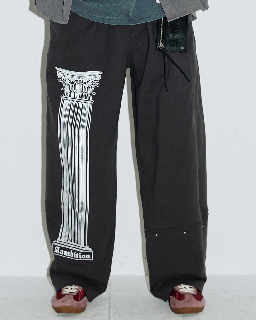 パンツ beeden RIVET DESIGN LOOSE PANTS Incision Rivet Wide Pants (Vintage-black) | ファッション通販