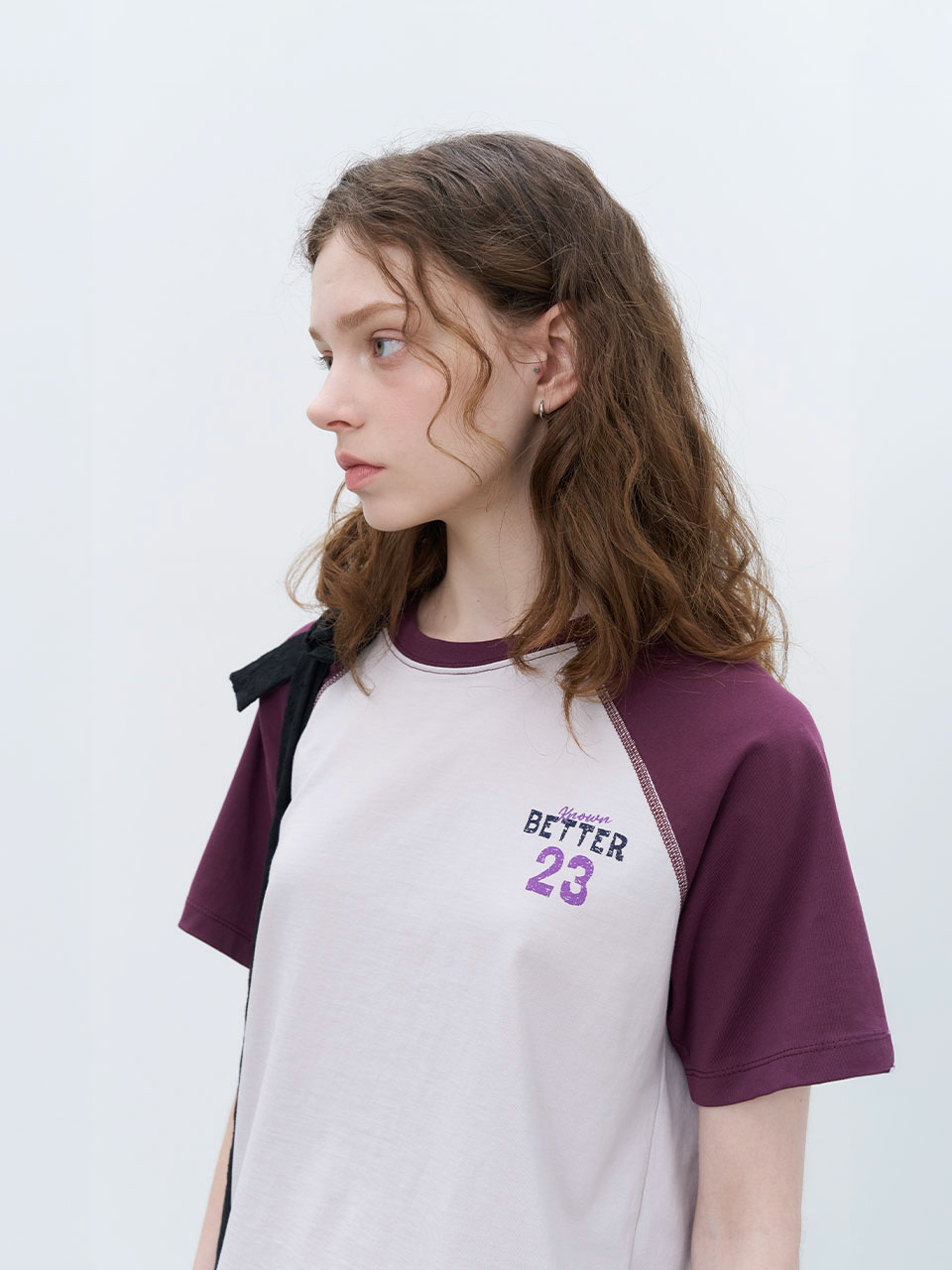 Raglan half T-shirt [KNSS07TS16]_Lavender
