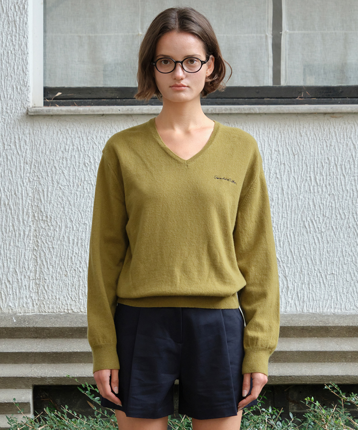 Roe V-Neck Knit - Olive