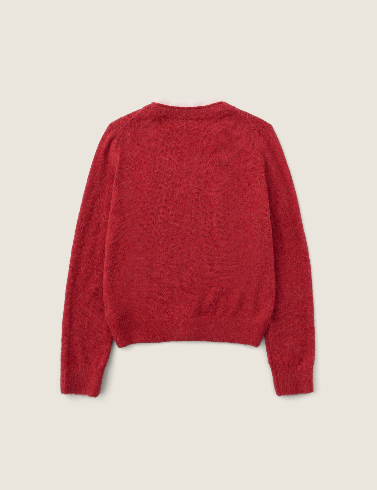 nugu限定商品] Rosha Organza Alpaca Cardigan (Red