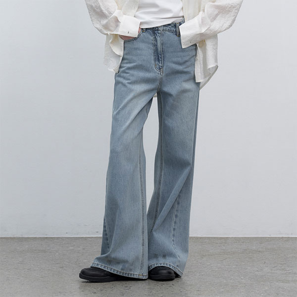 PT-5752)LOOSE BOOTS CUT FIT DENIM PANTS | ファッション通販サイト NUGU