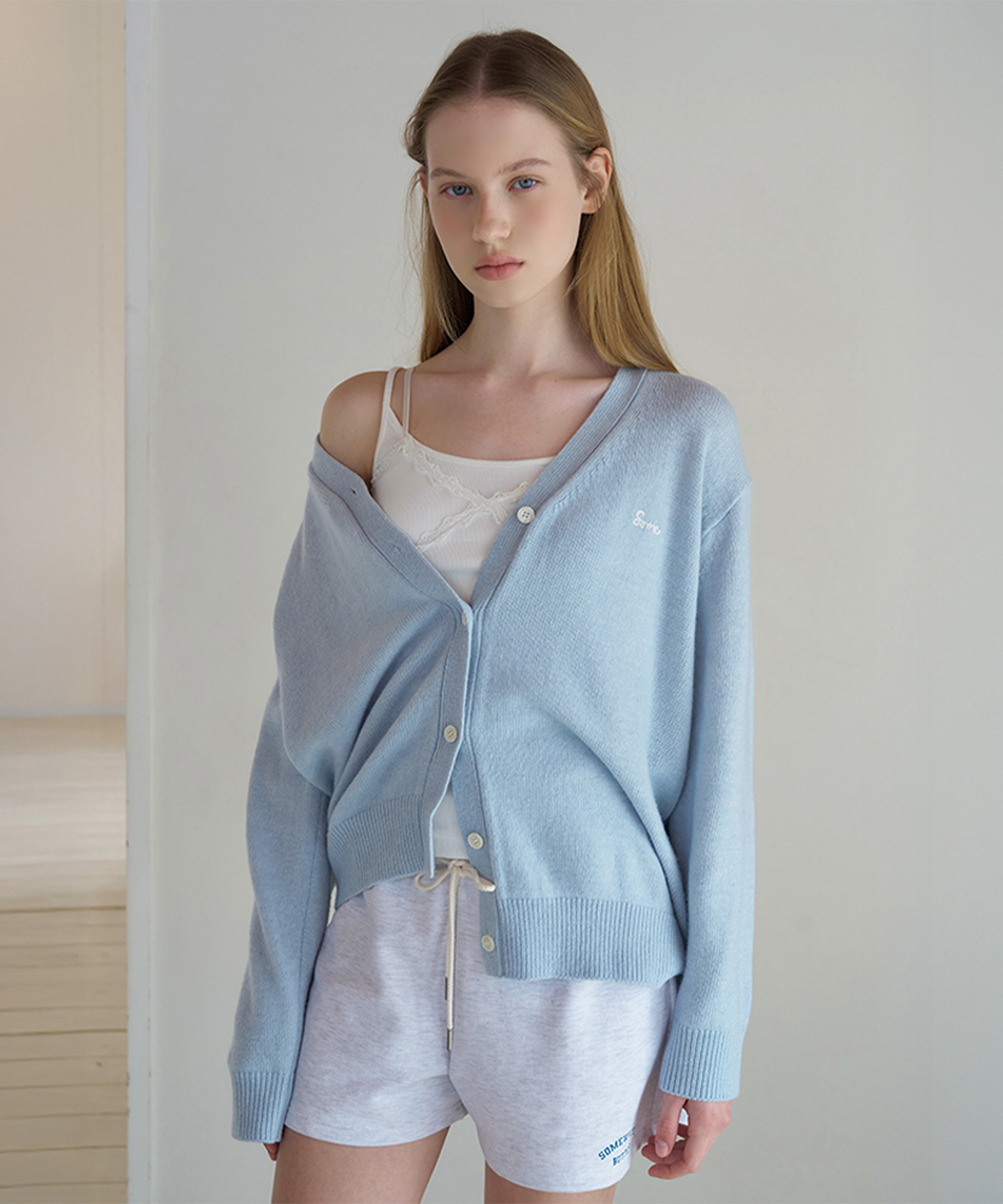 Rudy V-Neck Cardigan - Light Blue