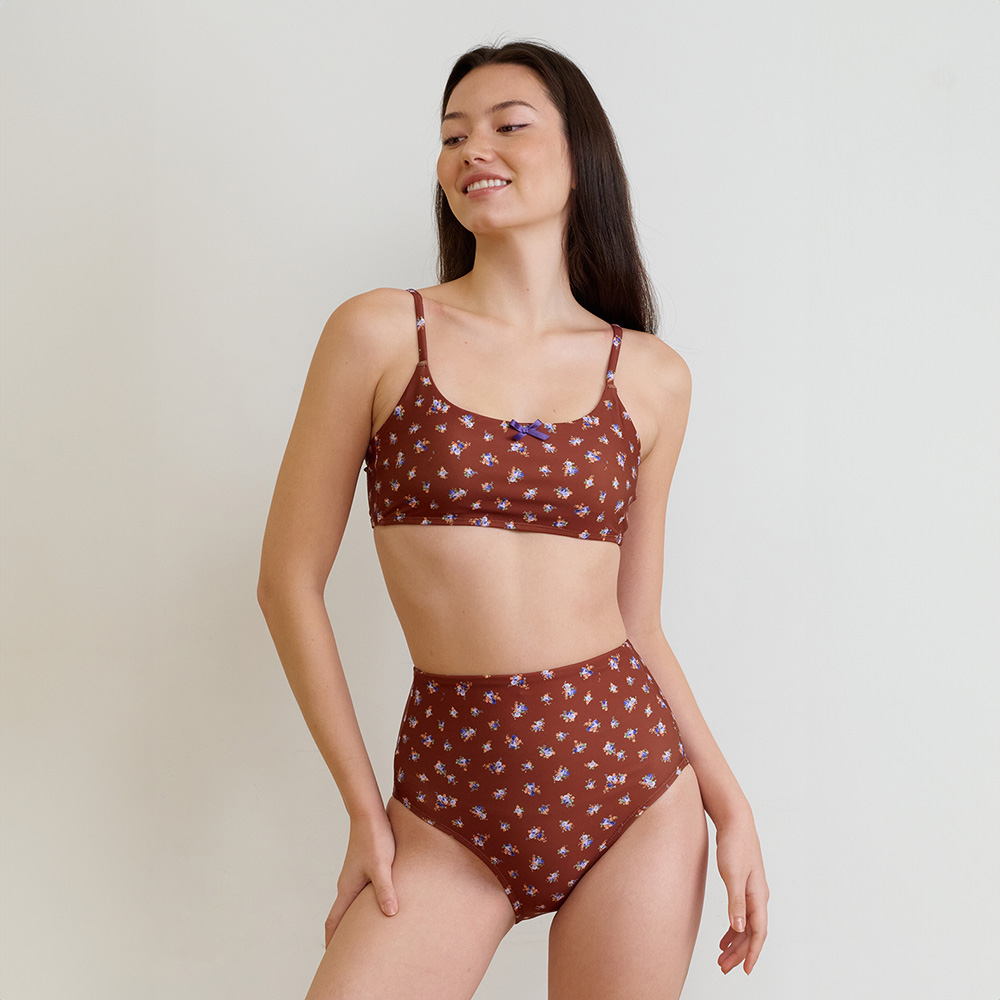 [Influencer pick] Rustic Garden BIKINI Bottom - Cocoa Bloom