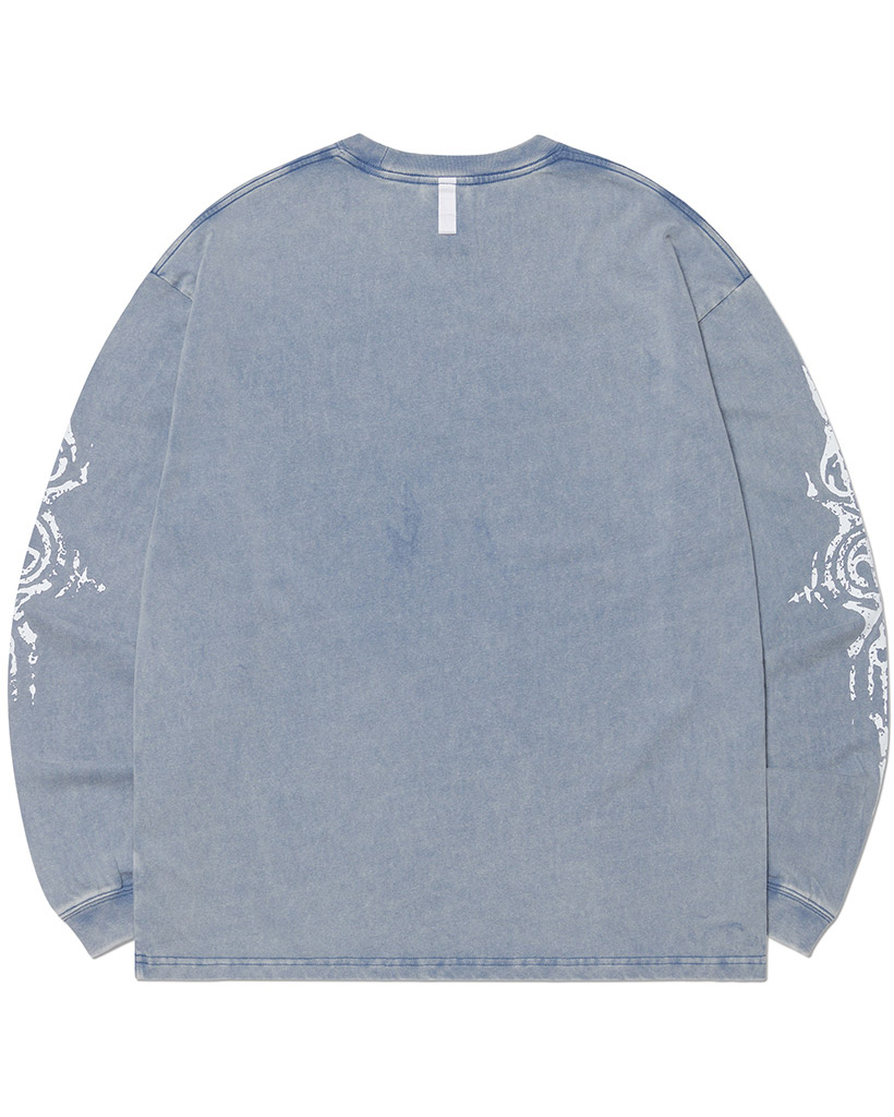 Tシャツ・カットソー NOMANUAL S.G WASHED LONG SLEEVE TEE 5FT1004 S.G WASHED LONG SLEEVE TEE - WASHED BLUE | ファッション通販