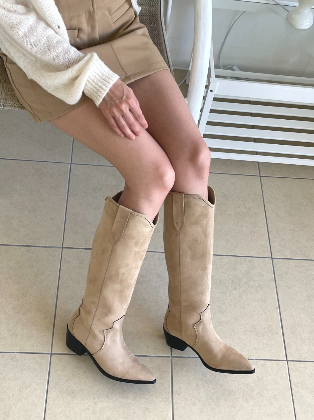 5cm]プレミアムスエードウエスタンロングブーツ | ファッション通販