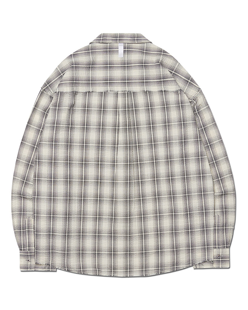 SEERSUCKER CHECK SHIRTS - IVORY | ファッション通販サイト NUGU