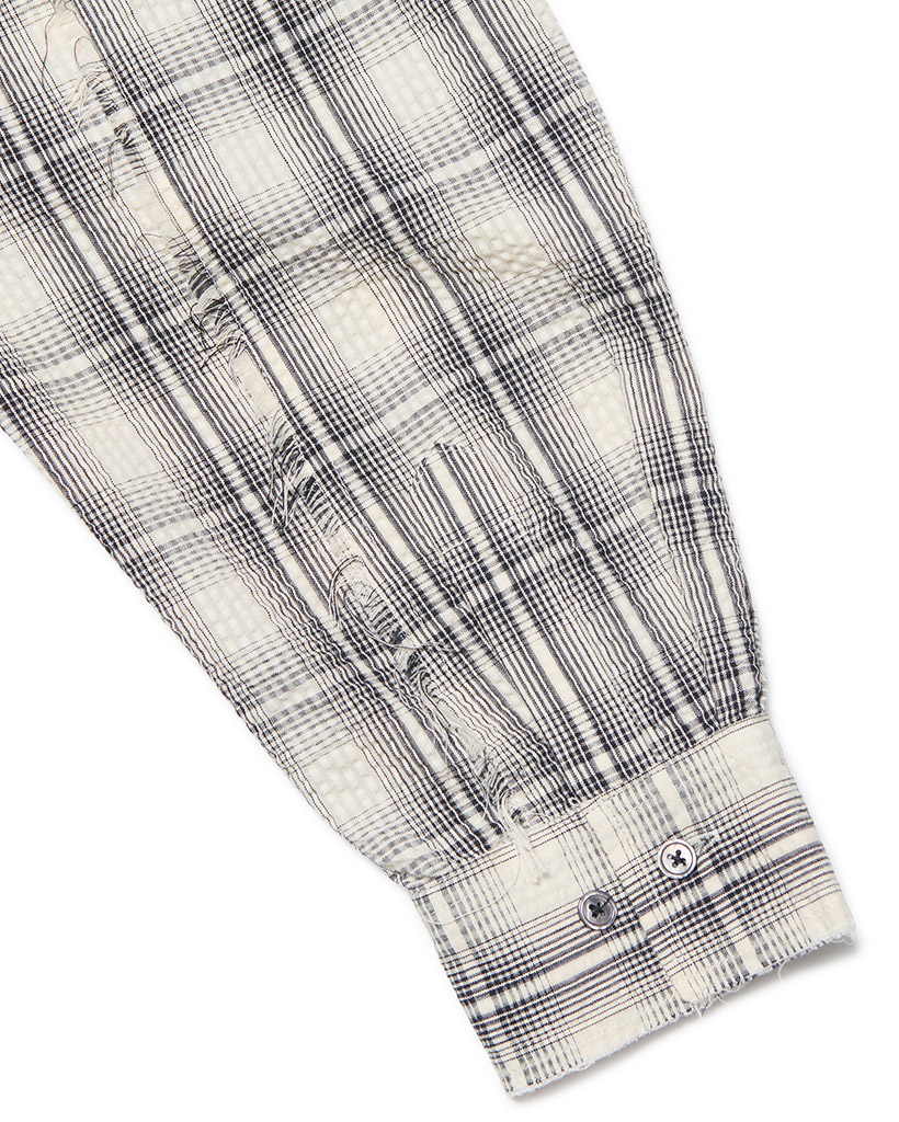 SEERSUCKER CHECK SHIRTS - IVORY | ファッション通販サイト NUGU