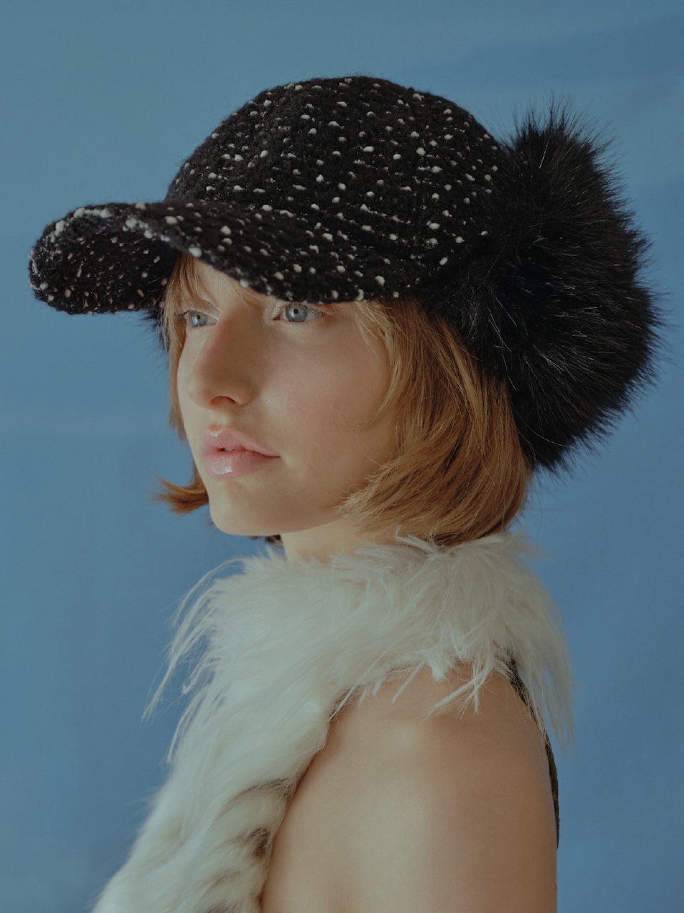 Scarf Veil Wool Cap / Black | ファッション通販サイト NUGU