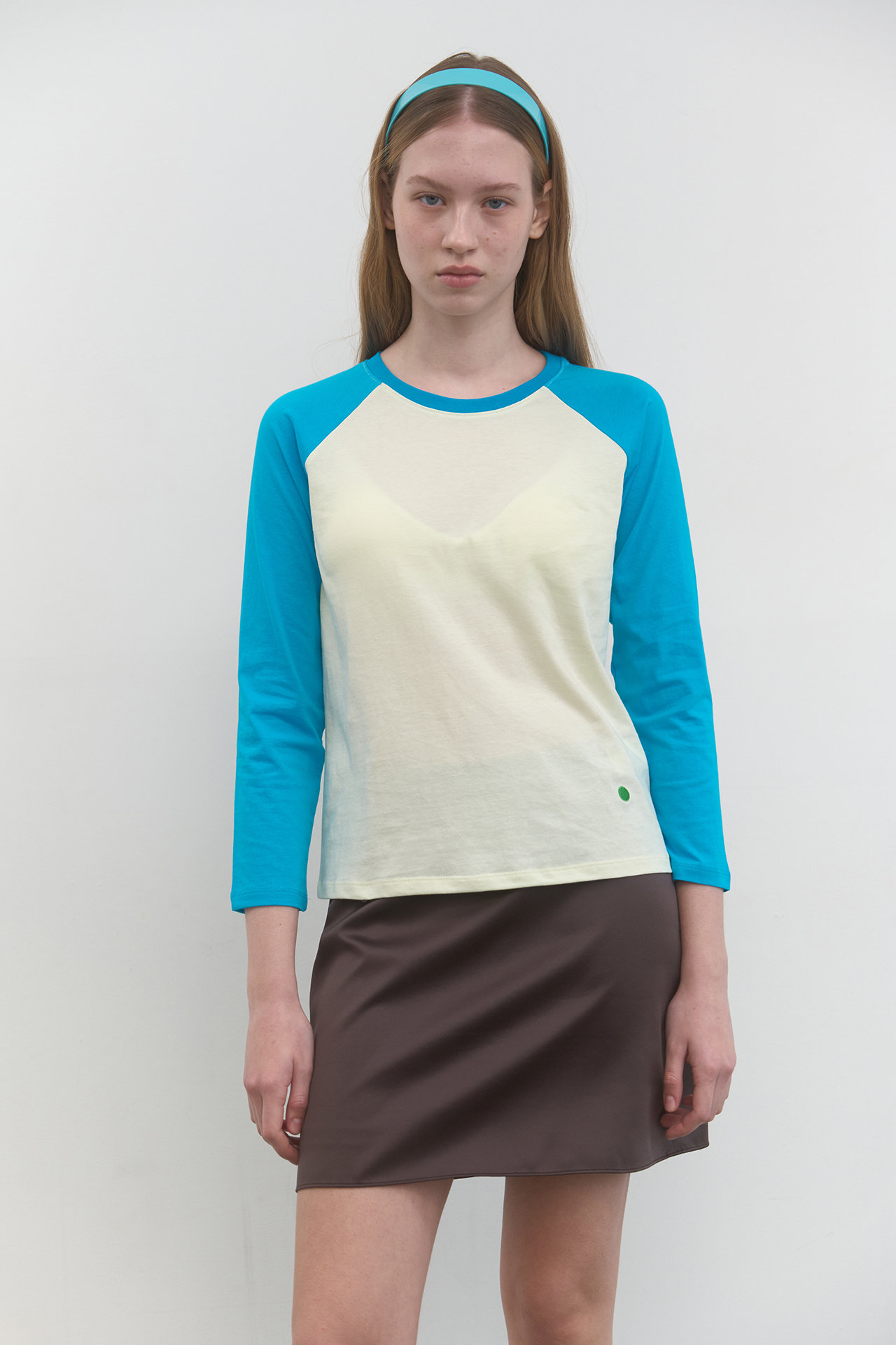 SINGLE RAGLAN T-SHIRT_MINT/BLUE