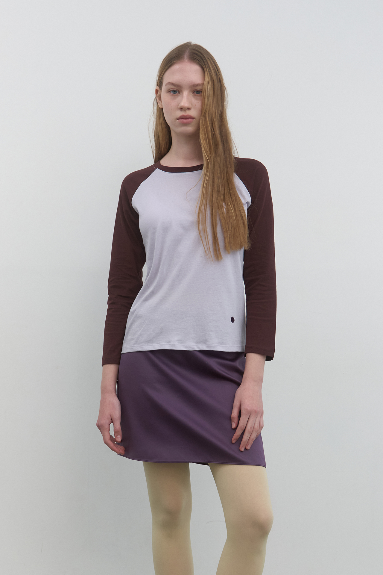 SINGLE RAGLAN T-SHIRT_PURPLE/BROWN