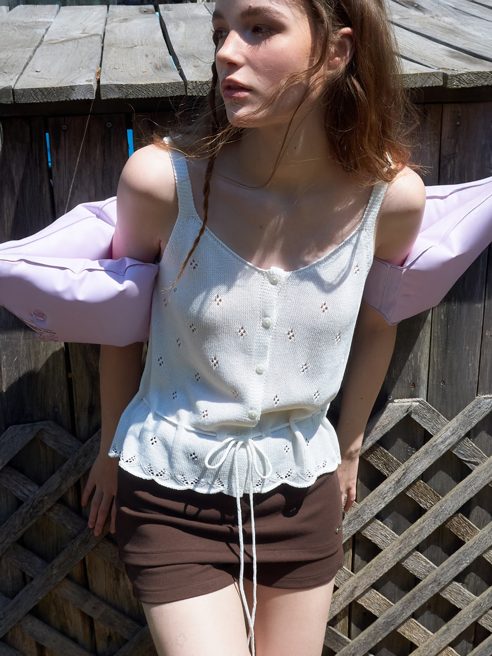 Summer Layered Mini Skort, Brown
