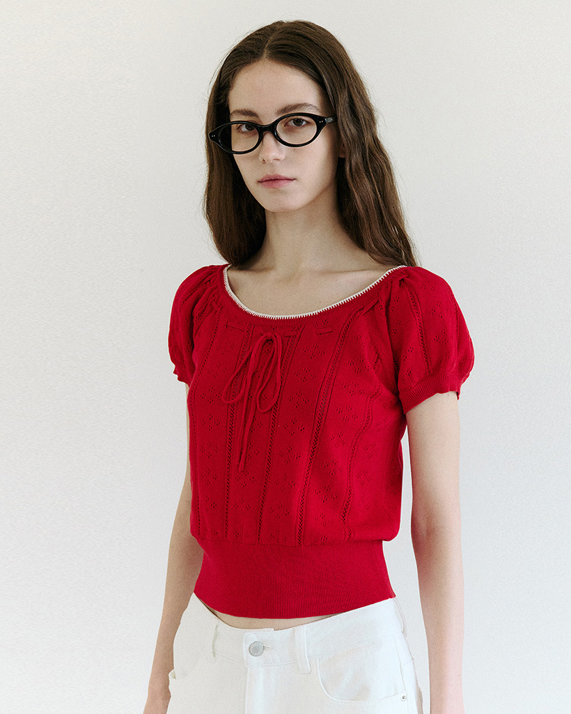 トップス THE SHISHIKUI RIBBON KNIT RIBON / NAVY – SHISHIKUI