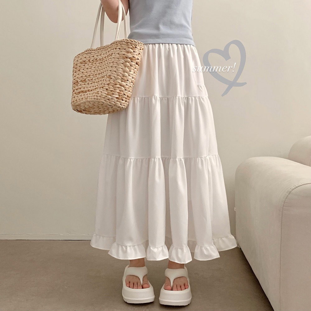 ティアードフリル三段ロングスカート | ファッション通販サイト NUGU