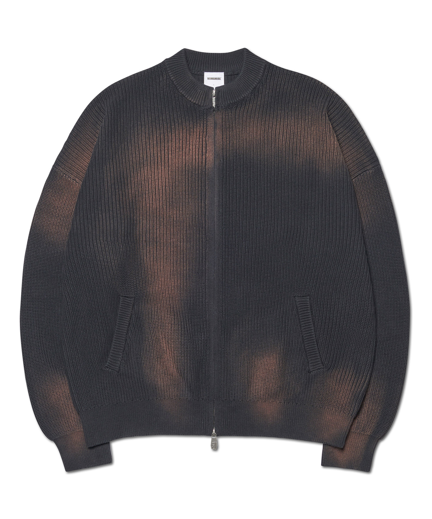 m_c_0718様　ノッティング SPRAY DYEING KNIT ZIP-UP - BLACK | ファッション通販サイト NUGU