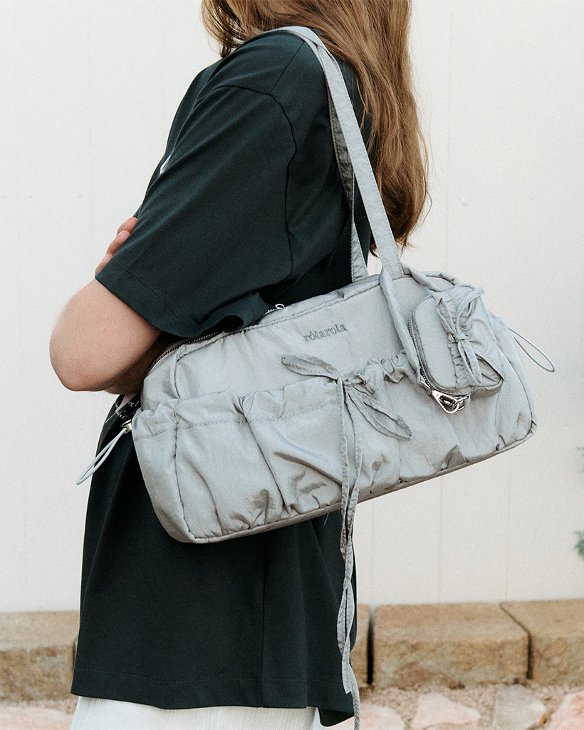 トートバッグ ROLAROLA STRING RIBBON DUFFLE BAG 5BMR0178 STRING RIBBON DUFFLE BAG WHITE | ファッション通販サイト NUGU