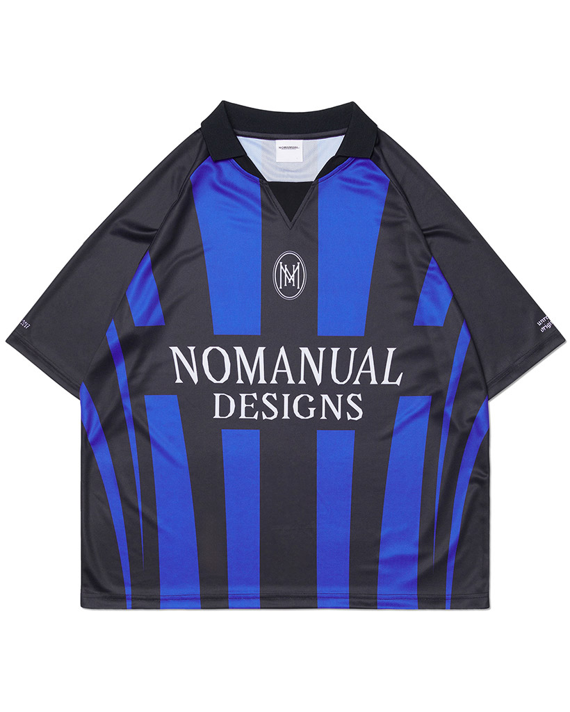 STRIPE FOOTBALL SHIRT - BLUE | ファッション通販サイト NUGU