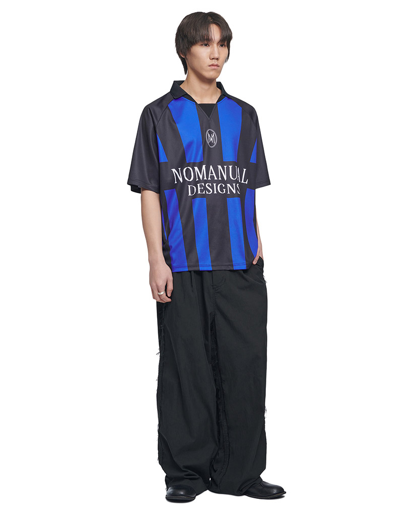 Tシャツ・カットソー NOMANUAL Stripe Football Shirt STRIPE FOOTBALL SHIRT - BLUE | ファッション通販サイト NUGU