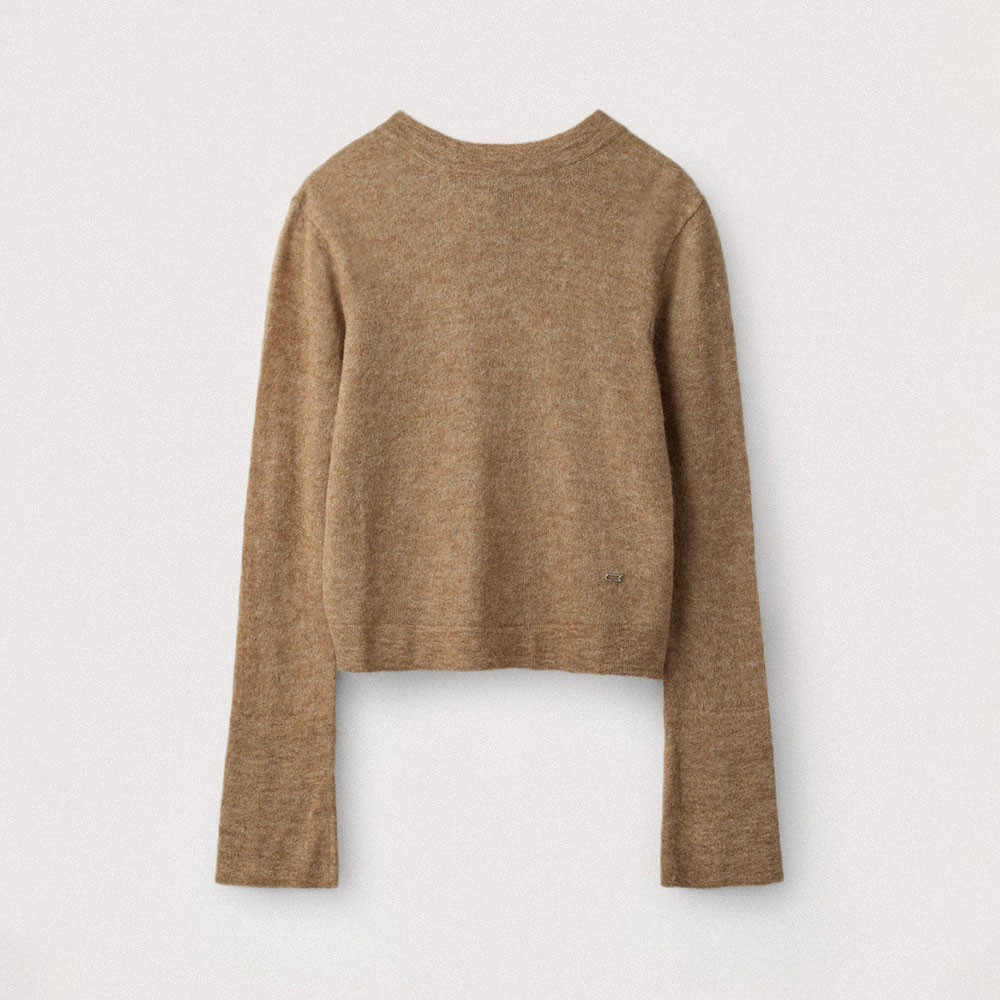 W) Dublin Unbalanced Cashmere Blend Knit - Olive Khaki