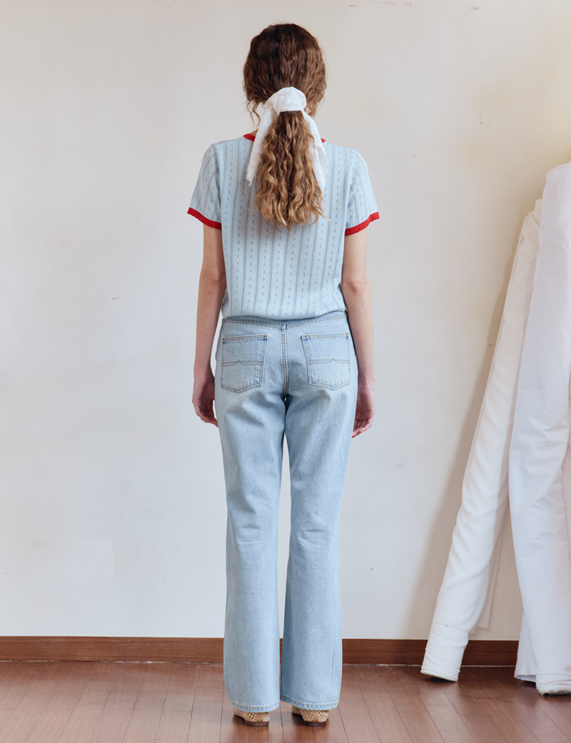 Sally Ringer Knit (Sky blue) | ファッション通販サイト NUGU