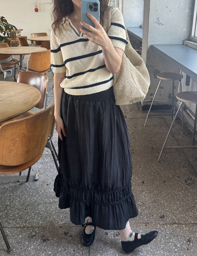 【COLOR iN ID】As String Shirring Skirt Poplin Shirring Skirt | Pasand by ne Quittez pas | パサン