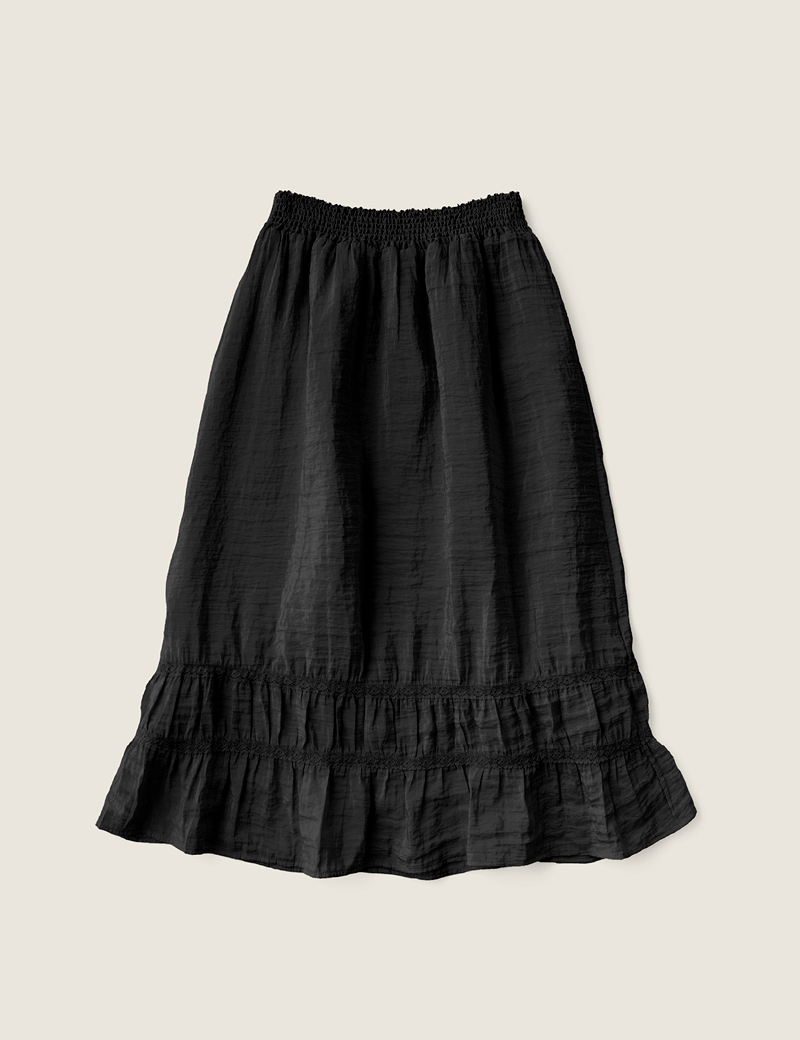 【COLOR iN ID】As String Shirring Skirt Sandy Shirring Skirt (Black) | ファッション通販サイト NUGU