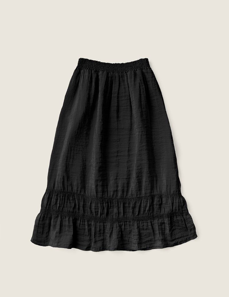 Sandy Shirring Skirt (Black) | ファッション通販サイト NUGU