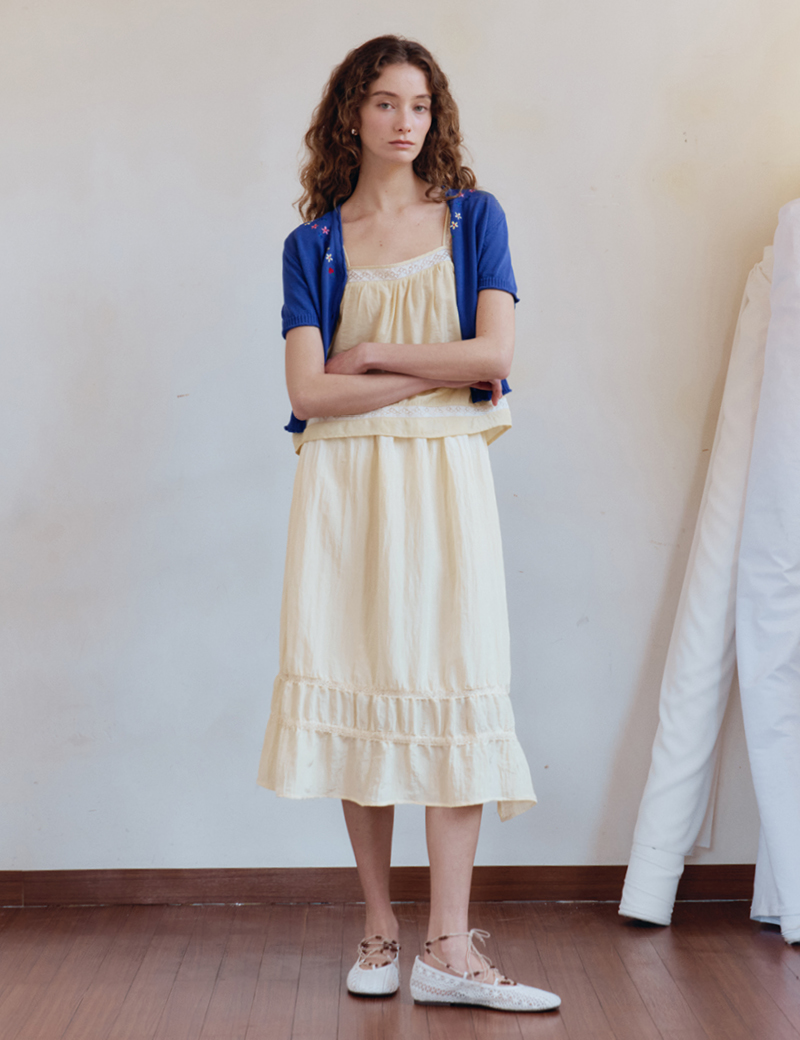 ★ODOR★ Jersey shirring skirt in sand beige P0000FRG Sandy Shirring Skirt (Cream) | ファッション通販サイト NUGU