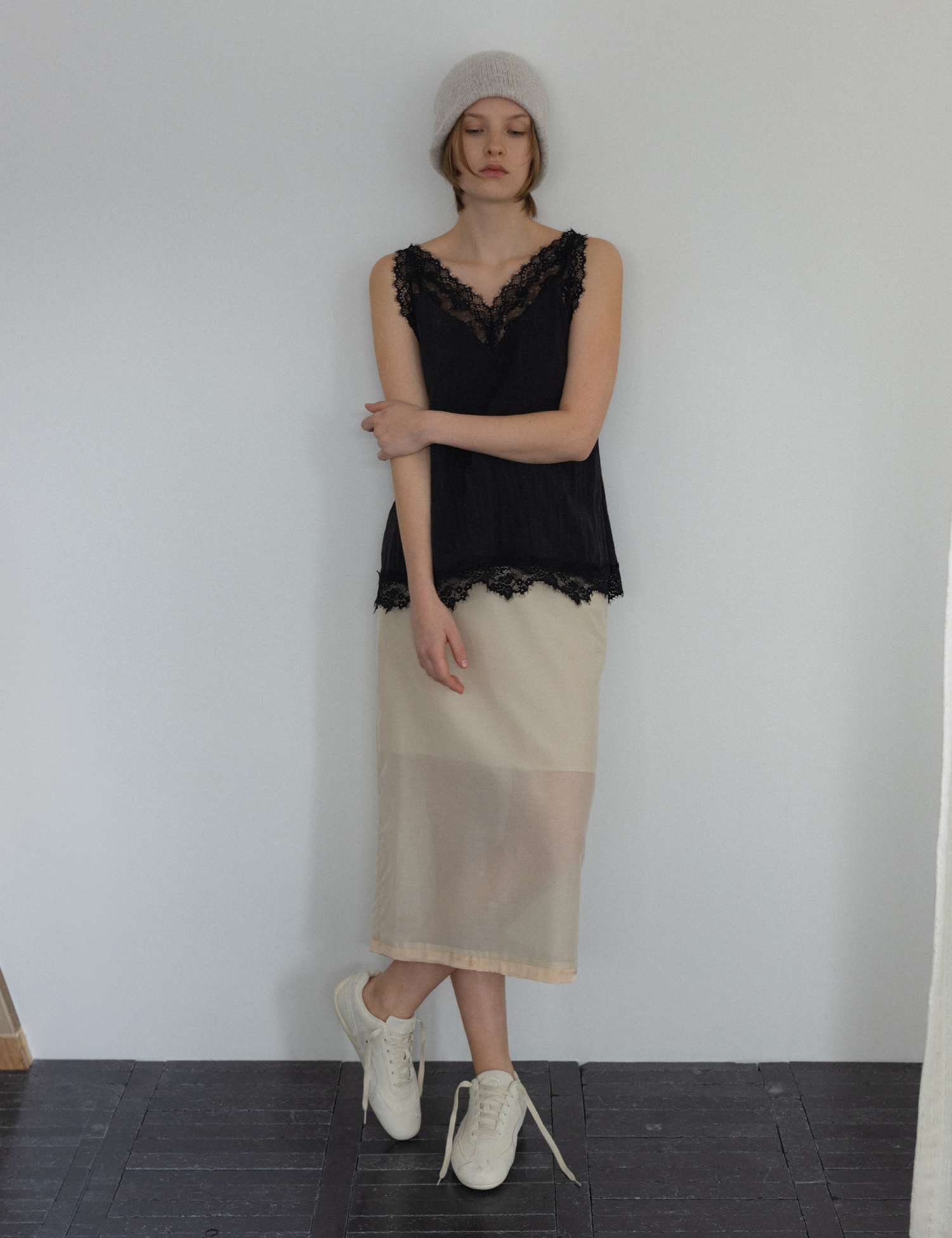 Sasha Sheer Skirt (Peach Beige)
