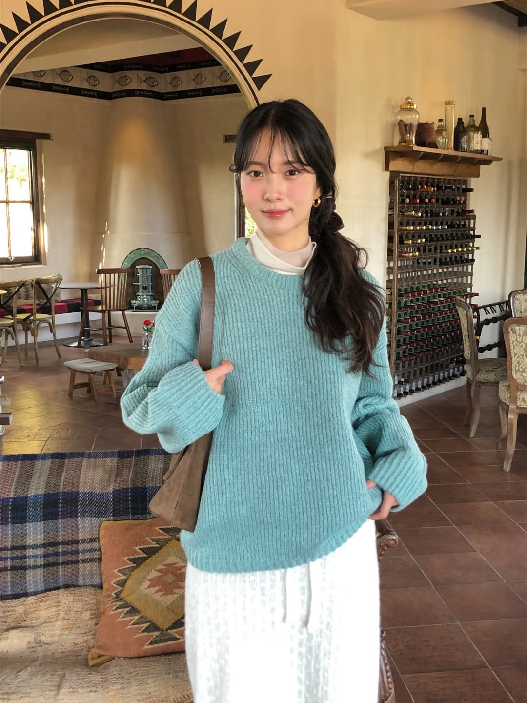 (11 color)ラウンドネックルーズフィットニット